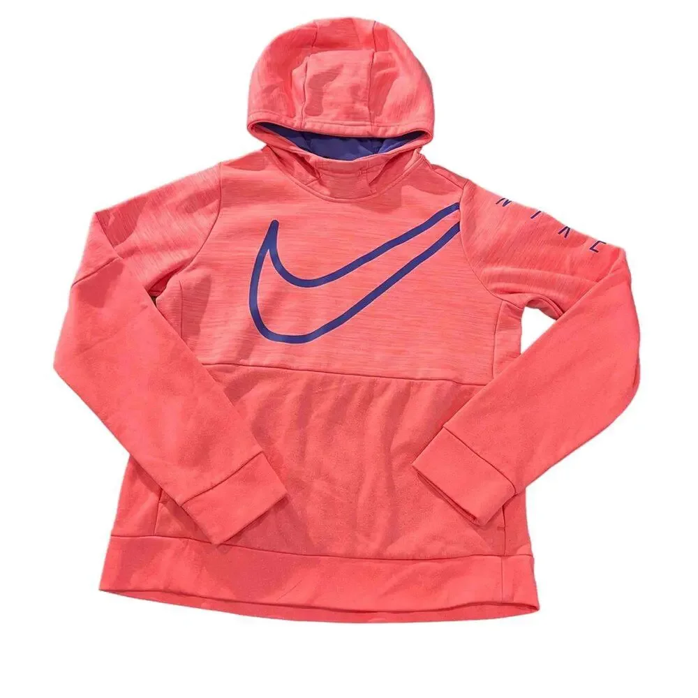 Nike Dri-FIT Hoodie Girls XL Pink‎ Pullover Swoosh Logo Long Sleeve